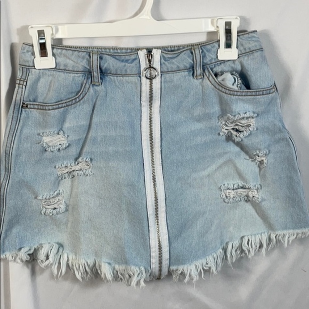 Bebe Girls Denim Zip Front Skirt Size 14